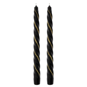 Świece Barok zdobione czarny wzór 2 RAVI